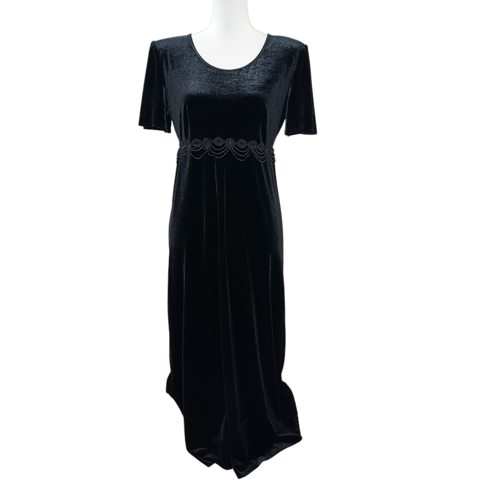 Molly Molloy Evening black velvet vintage dress 10P